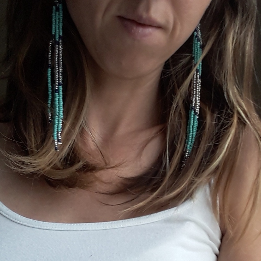 Lucky Brand Long Beaded Dangle Earrings